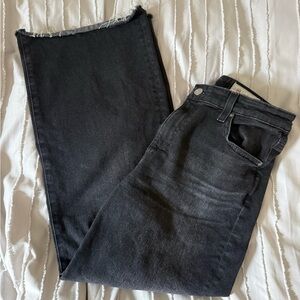 Ag Adriano Goldschmied Black Denim Jeans Sage wide leg crop 27